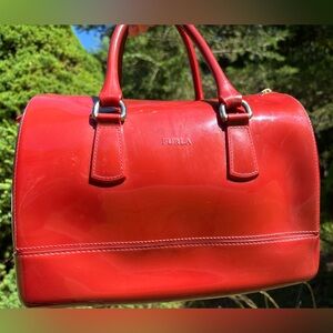 Furla Glossy Red Satchel